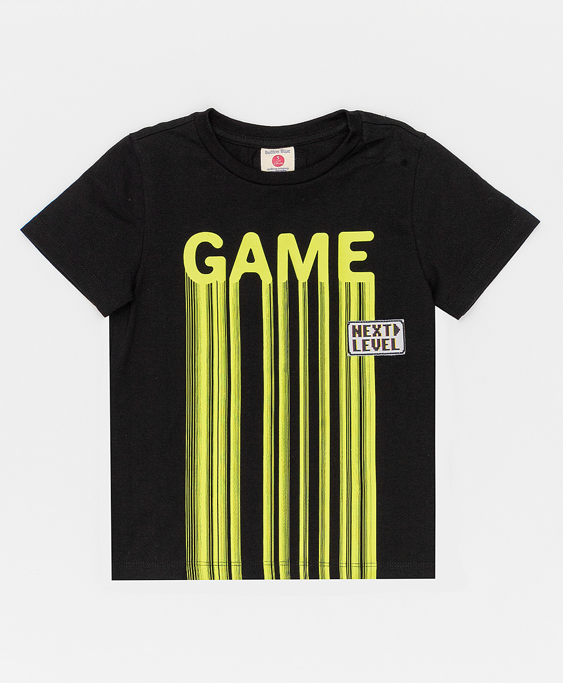 фото Черная футболка button blue