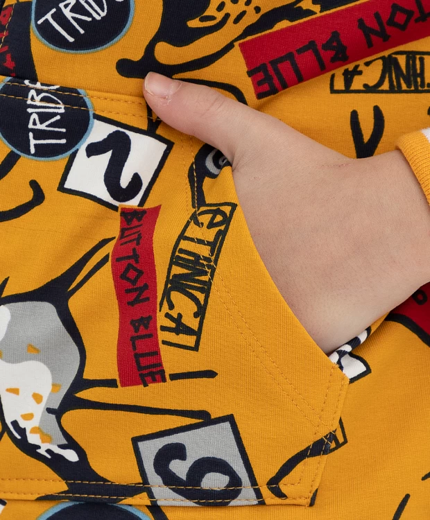 фото Желтая толстовка button blue (98)