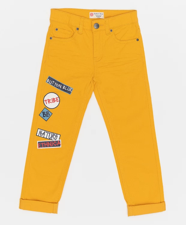 фото Оранжевые брюки button blue (110)