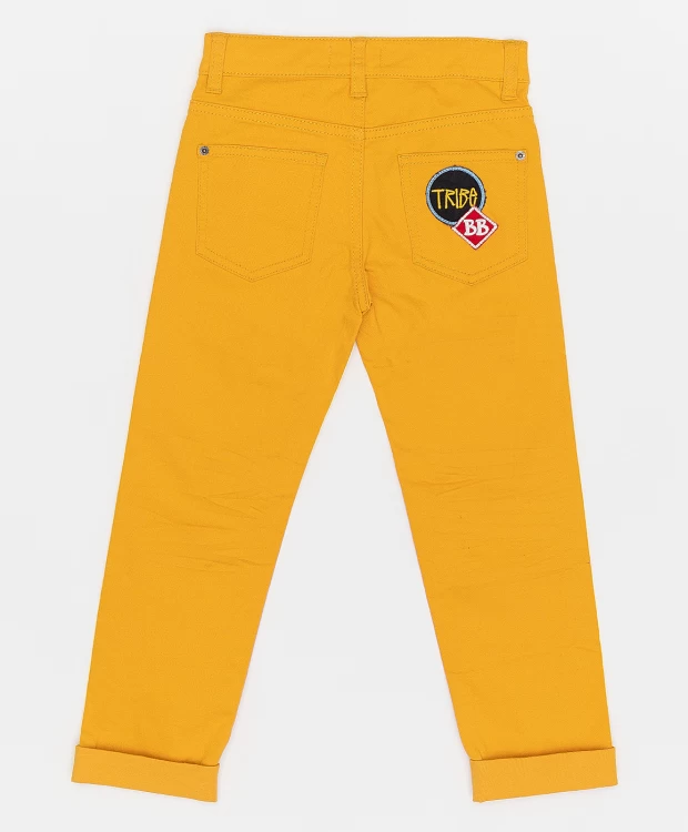 фото Оранжевые брюки button blue (110)