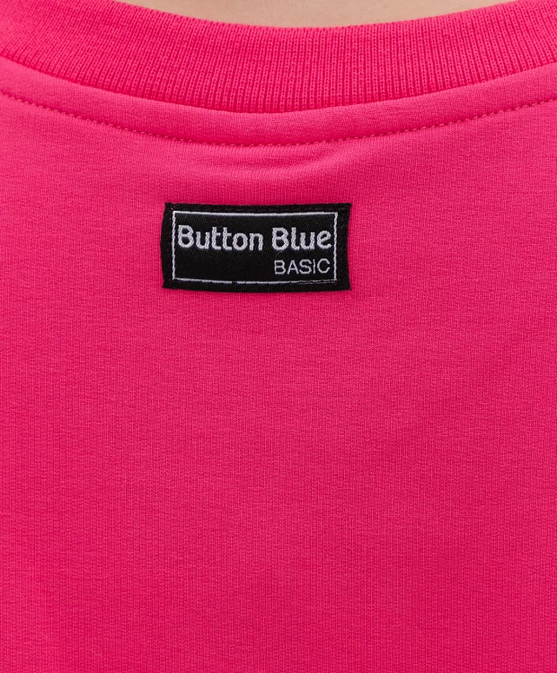Свитшот Button Blue цвета фуксии (140), размер 140 Свитшот Button Blue цвета фуксии (140) - фото 3