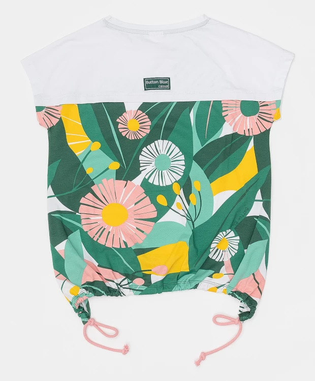 фото Белая футболка с принтом button blue (146)