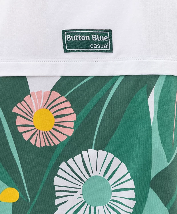 фото Белая футболка с принтом button blue (146)