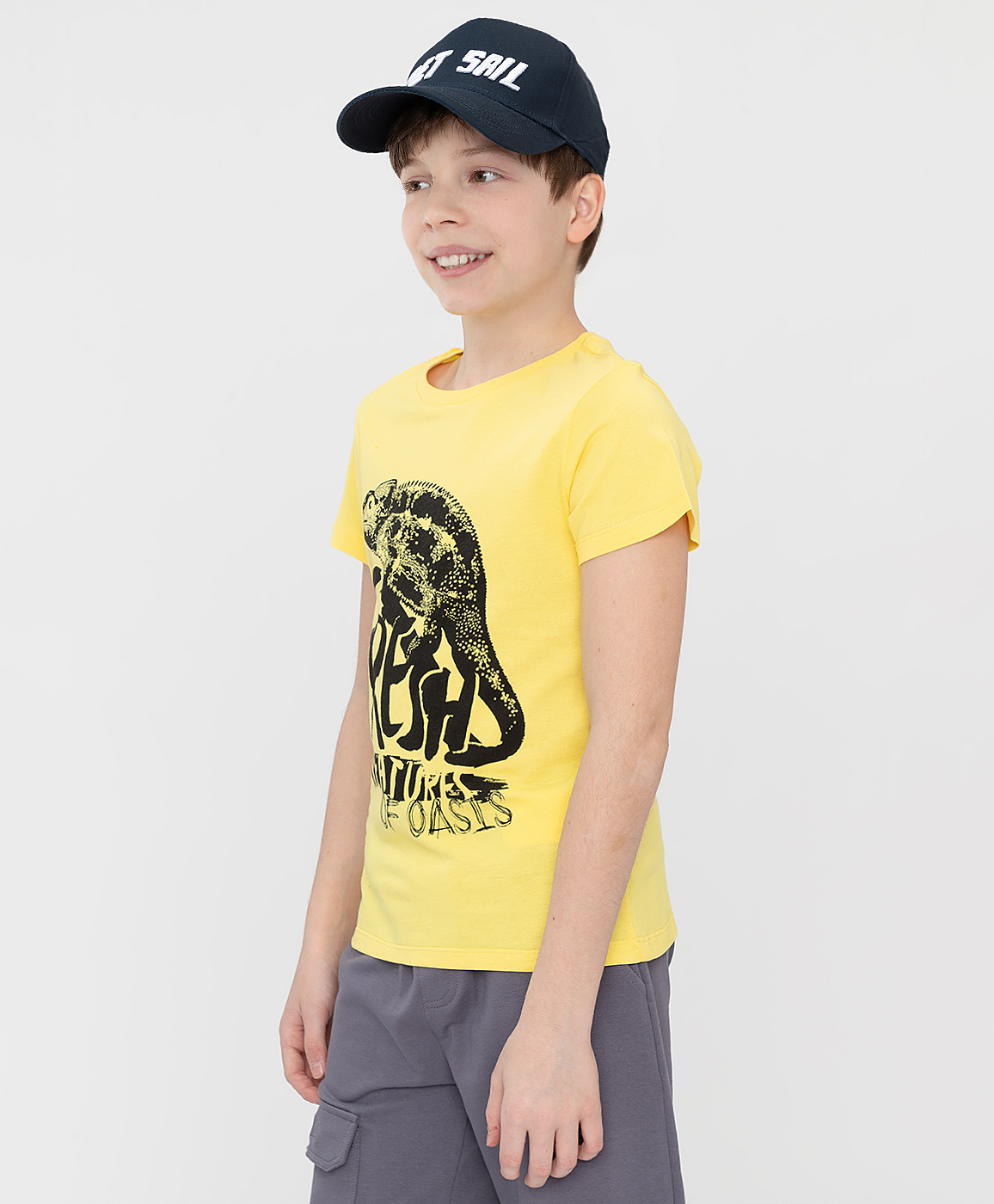 фото Футболка желтая button blue