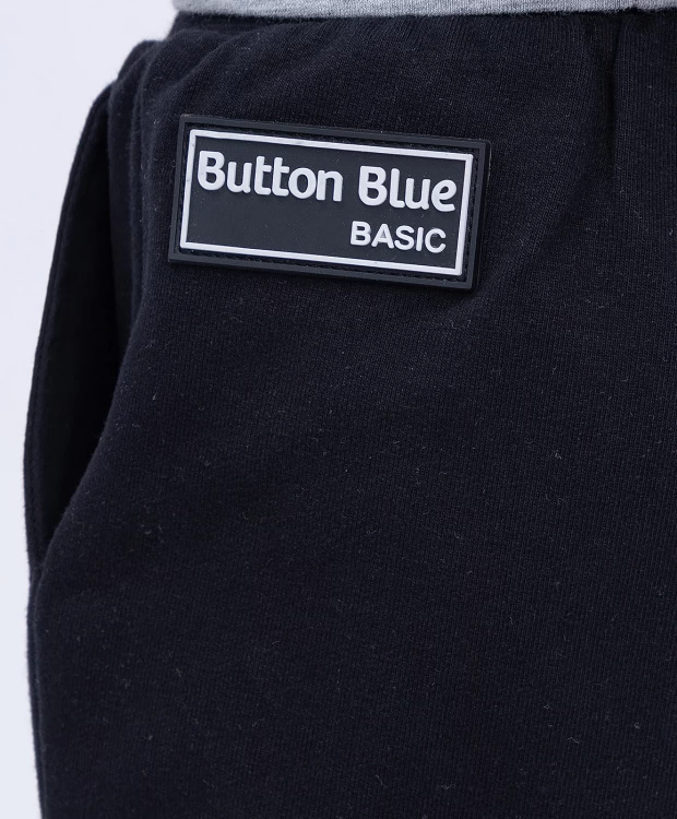 фото Брюки из футера черные button blue (122)