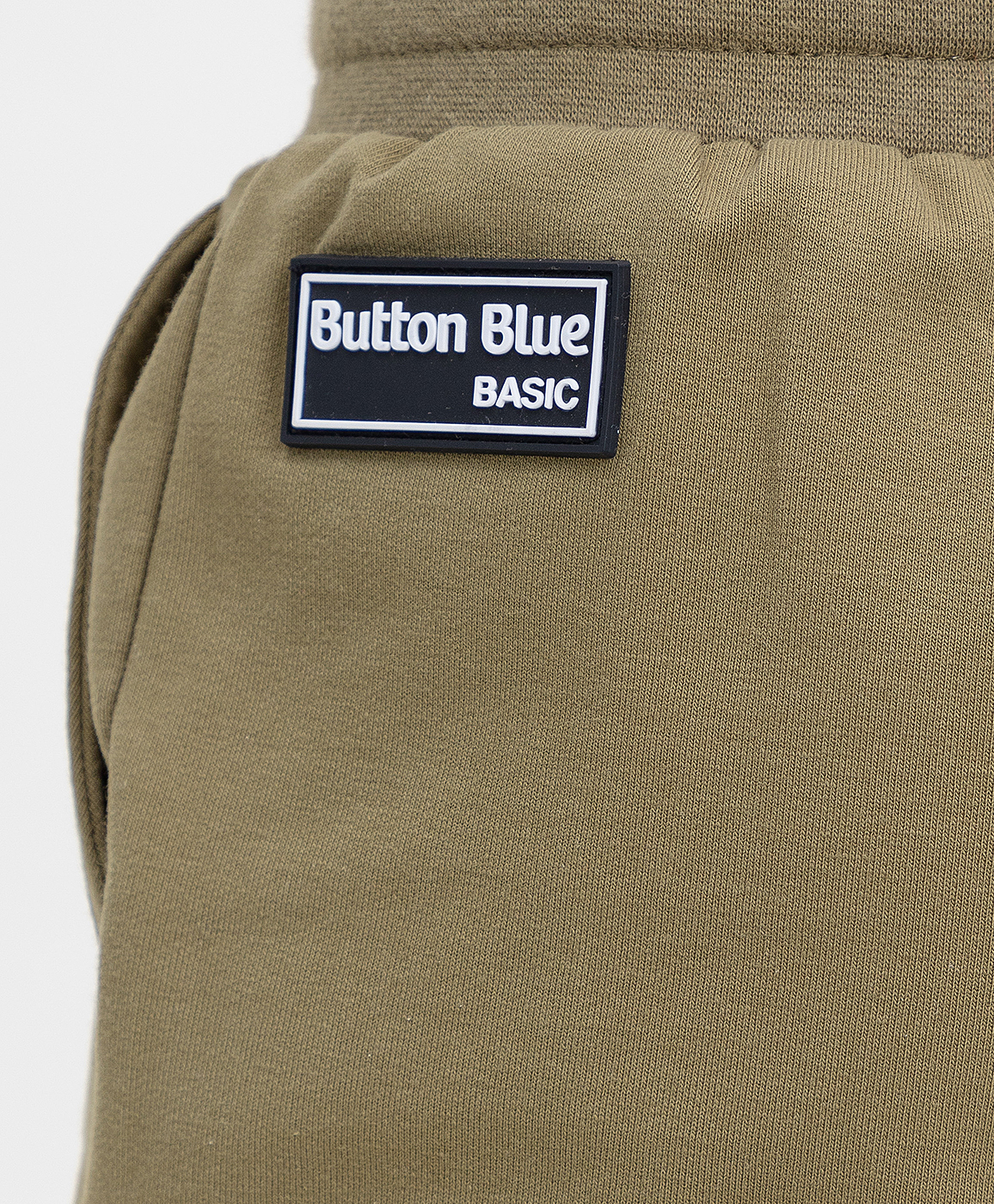 фото Брюки из футера хаки button blue