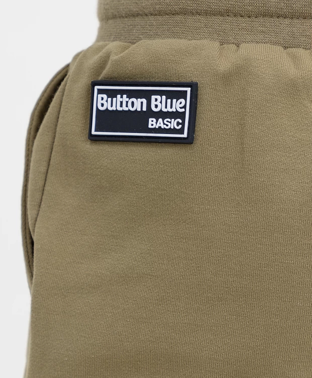 фото Брюки из футера хаки button blue (128)