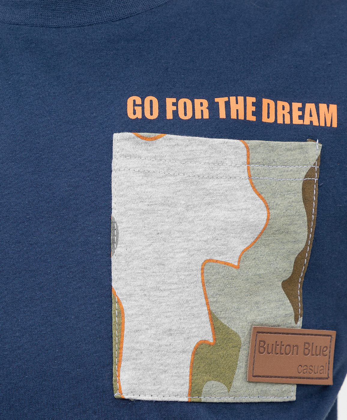 фото Футболка синяя button blue