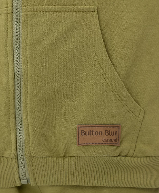 фото Толстовка со спущенным плечом хаки button blue (140)