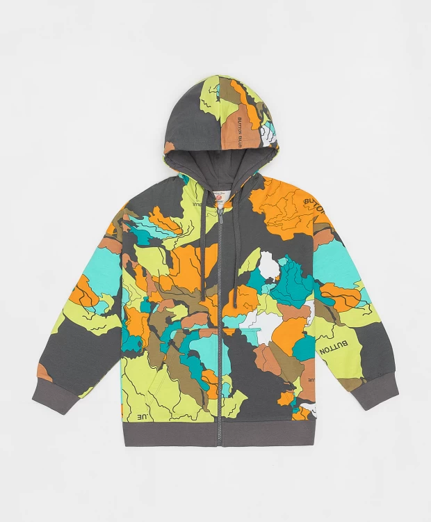 фото Толстовка с карманом и принтом button blue (158)