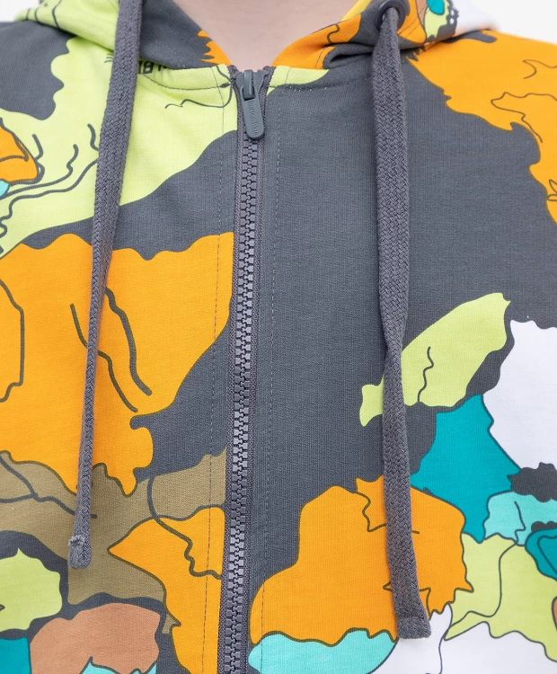 фото Толстовка с карманом и принтом button blue (158)