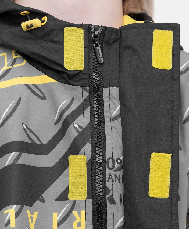 фото Ветровка с капюшоном серая button blue (152)