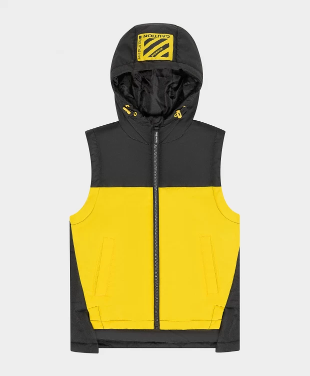 фото Жилет черный с капюшоном button blue (134)