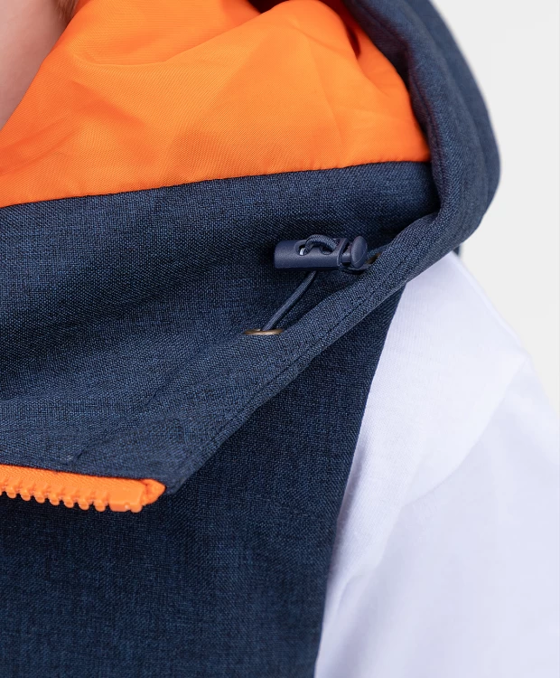Жилет синий с капюшоном Button Blue