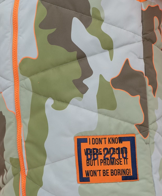 фото Жилет в стиле милитари с капюшоном button blue (158)