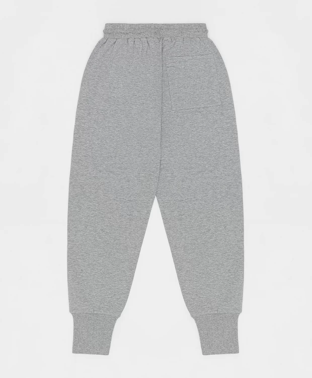 фото Брюки из футера с нашивкой серые button blue (146)