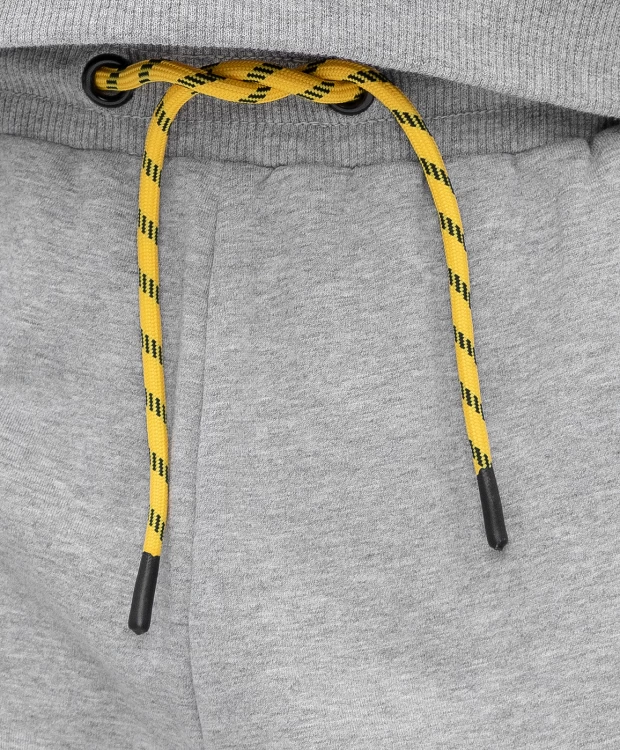 фото Брюки из футера с нашивкой серые button blue (146)