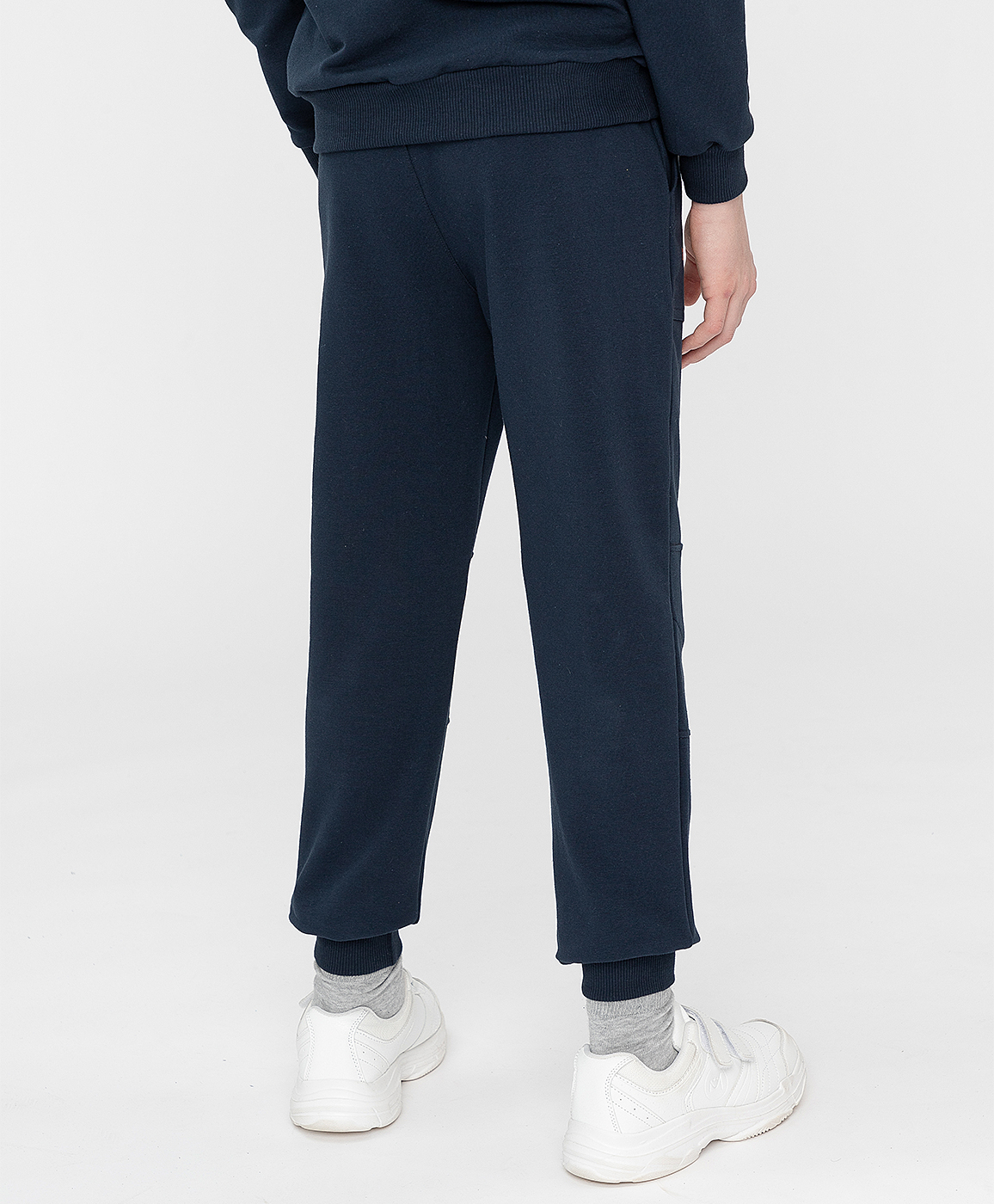 фото Брюки из футера синие button blue
