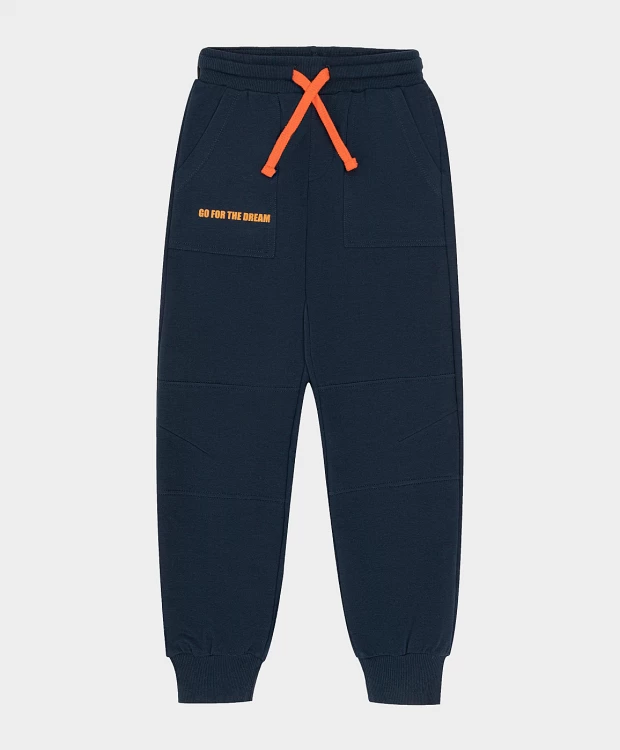 фото Брюки из футера синие button blue (158)