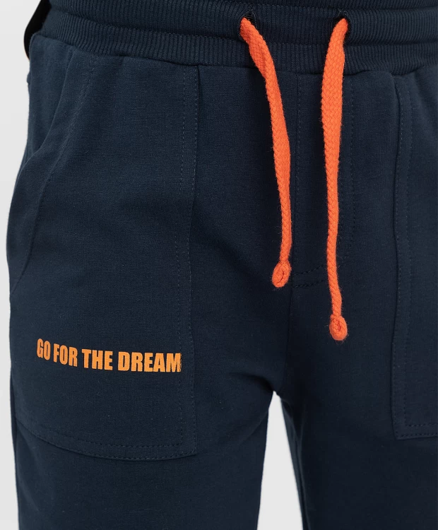 фото Брюки из футера синие button blue (158)