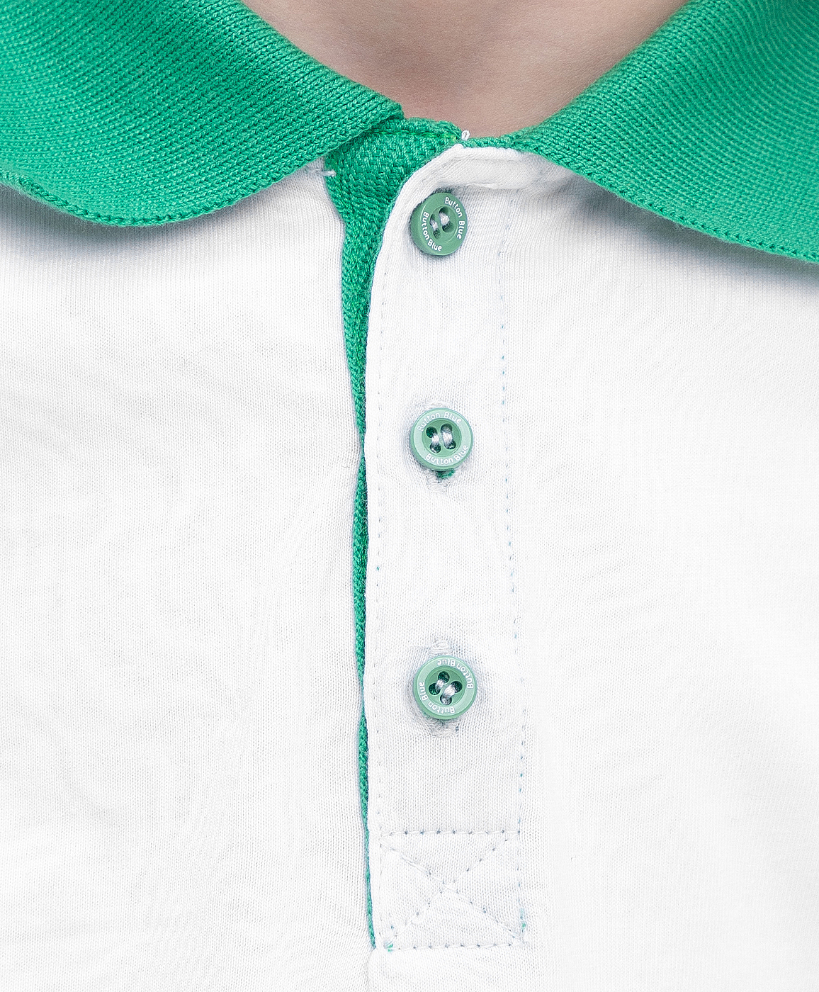 фото Футболка-поло белая button blue
