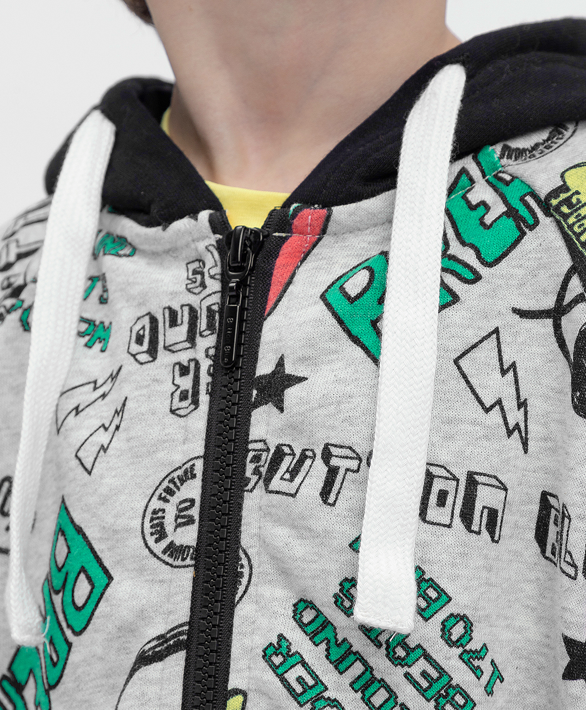 фото Толстовка с рукавом реглан серая button blue