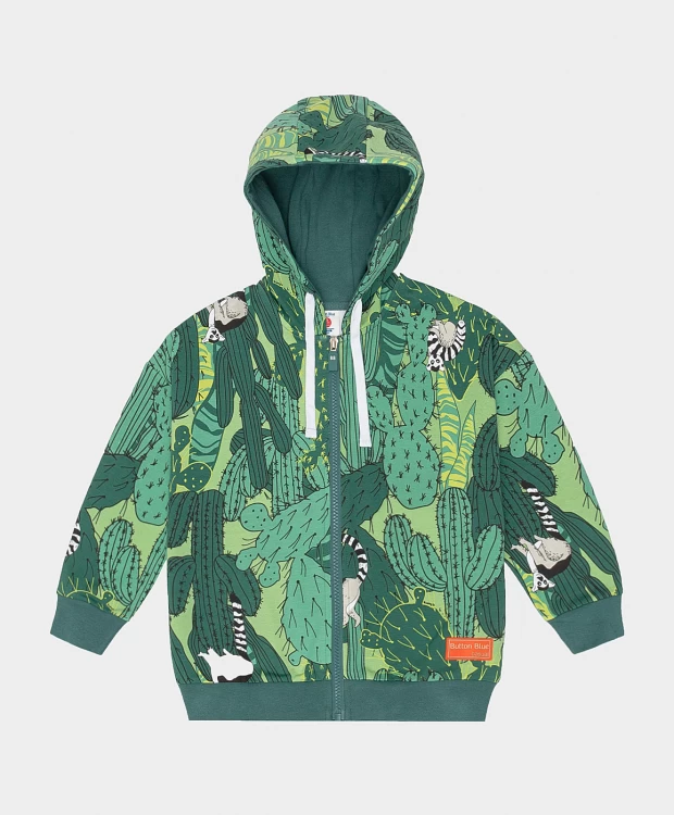 фото Толстовка со спущенным плечом зеленая button blue (128)