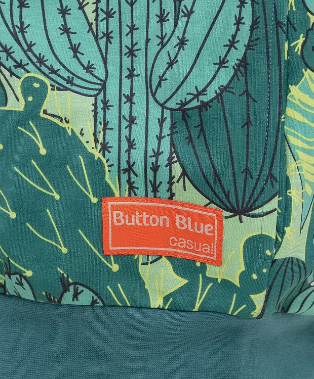 фото Толстовка со спущенным плечом зеленая button blue (128)