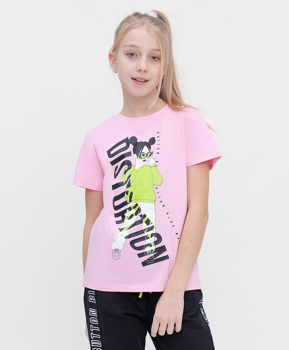 фото Футболка розовая button blue