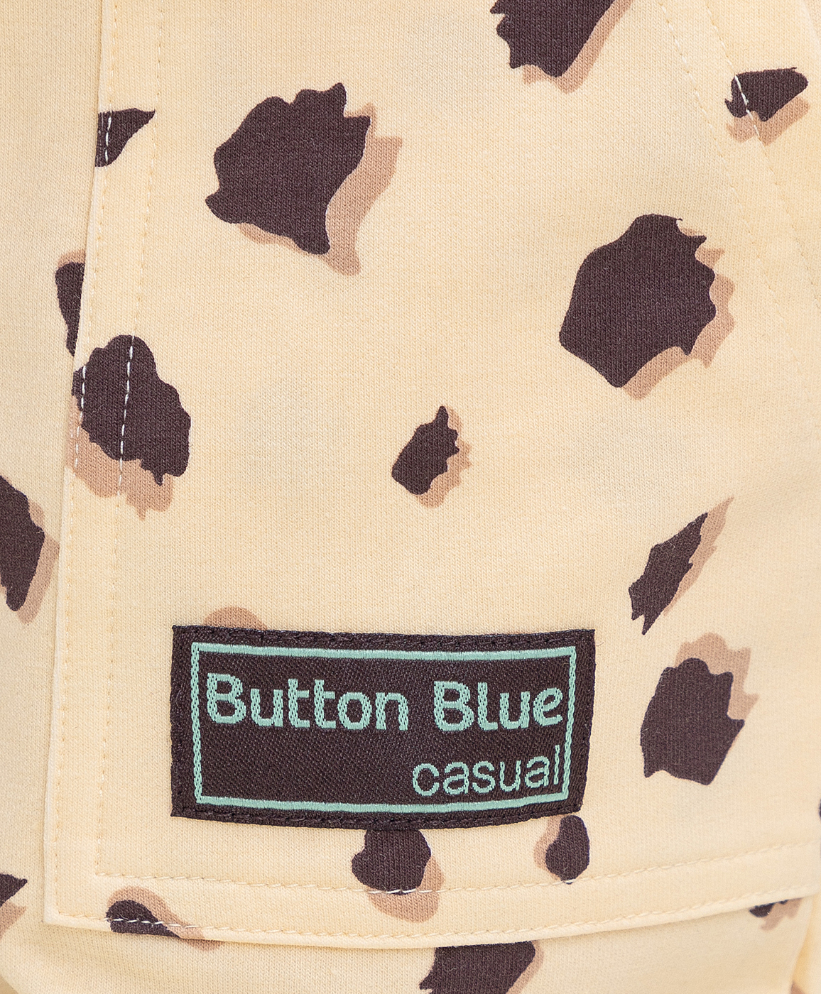 фото Брюки из футера с карманами бежевые button blue