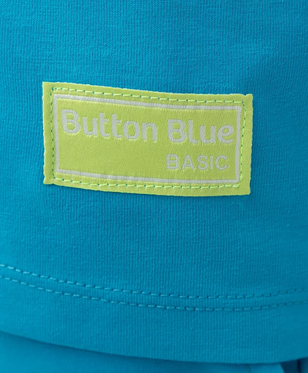 фото Футболка голубая с патчем-нашивкой button blue (122)