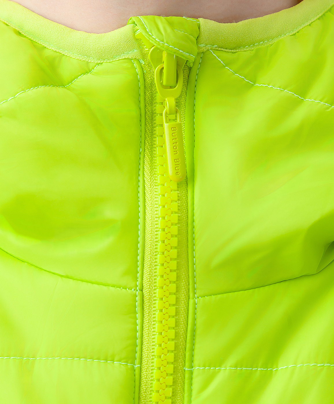 Куртка утепленная с капюшоном салатовая Button Blue 123BBBB41015500, размер 134, цвет салатовый - фото 4