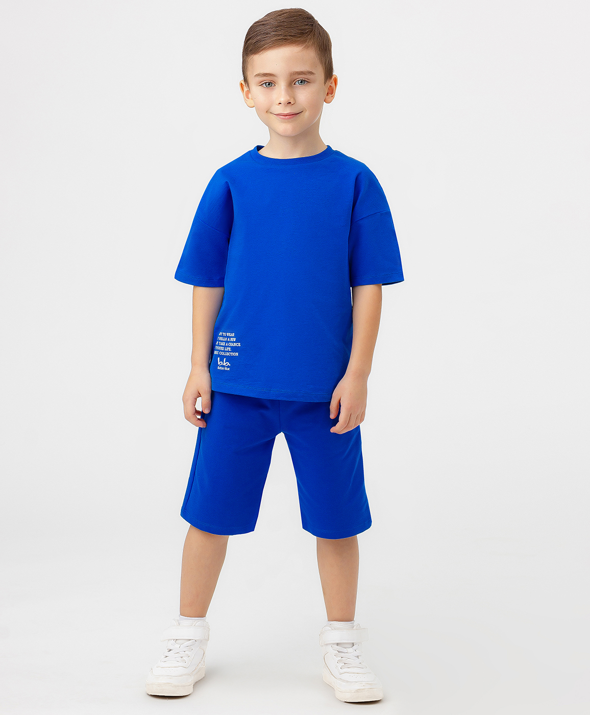 

Шорты трикотажные с поясом на резинке синие Button Blue, Синий, 123BBBB54011800