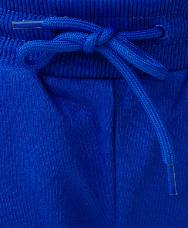 фото Шорты трикотажные с поясом на резинке синие button blue (110)