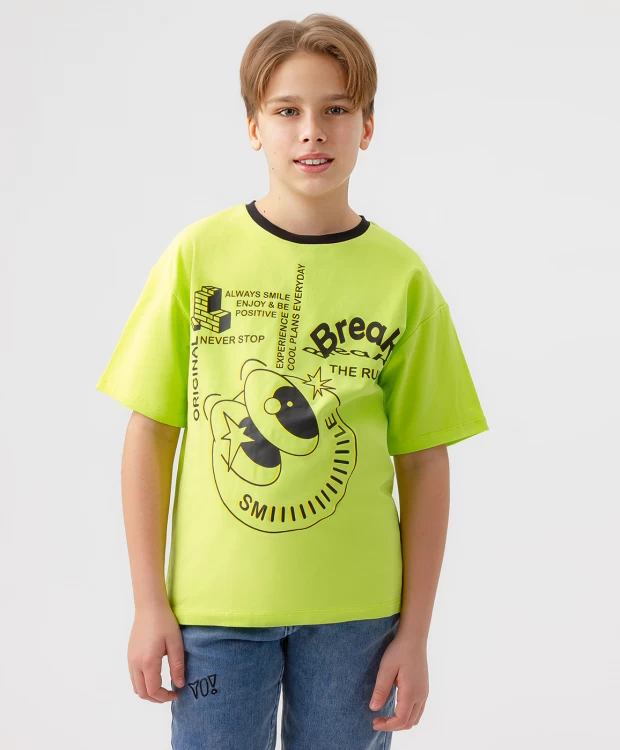 футболка с коротким рукавом салатовая gulliver Футболка с коротким рукавом салатовая Button Blue