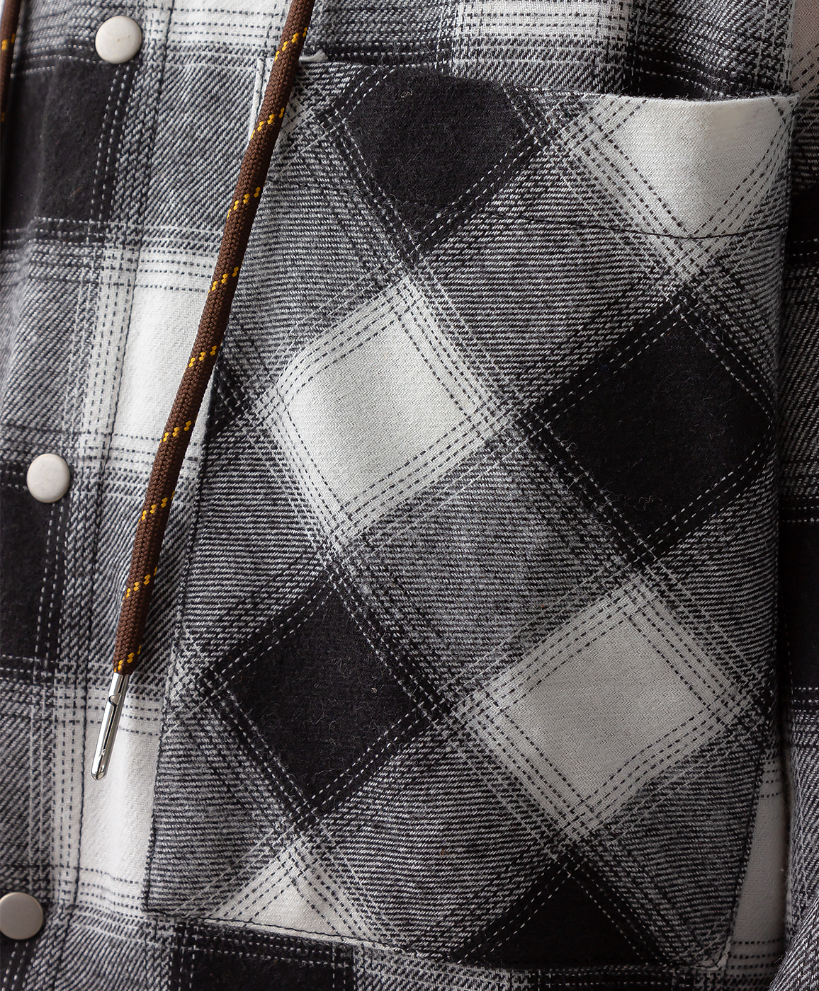 фото Рубашка фланелевая в крупную клетку черно-белая button blue