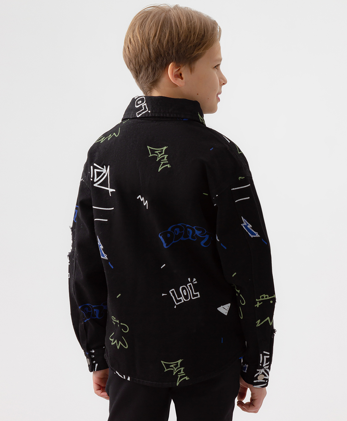 фото Джинсовая куртка на кнопках черная button blue