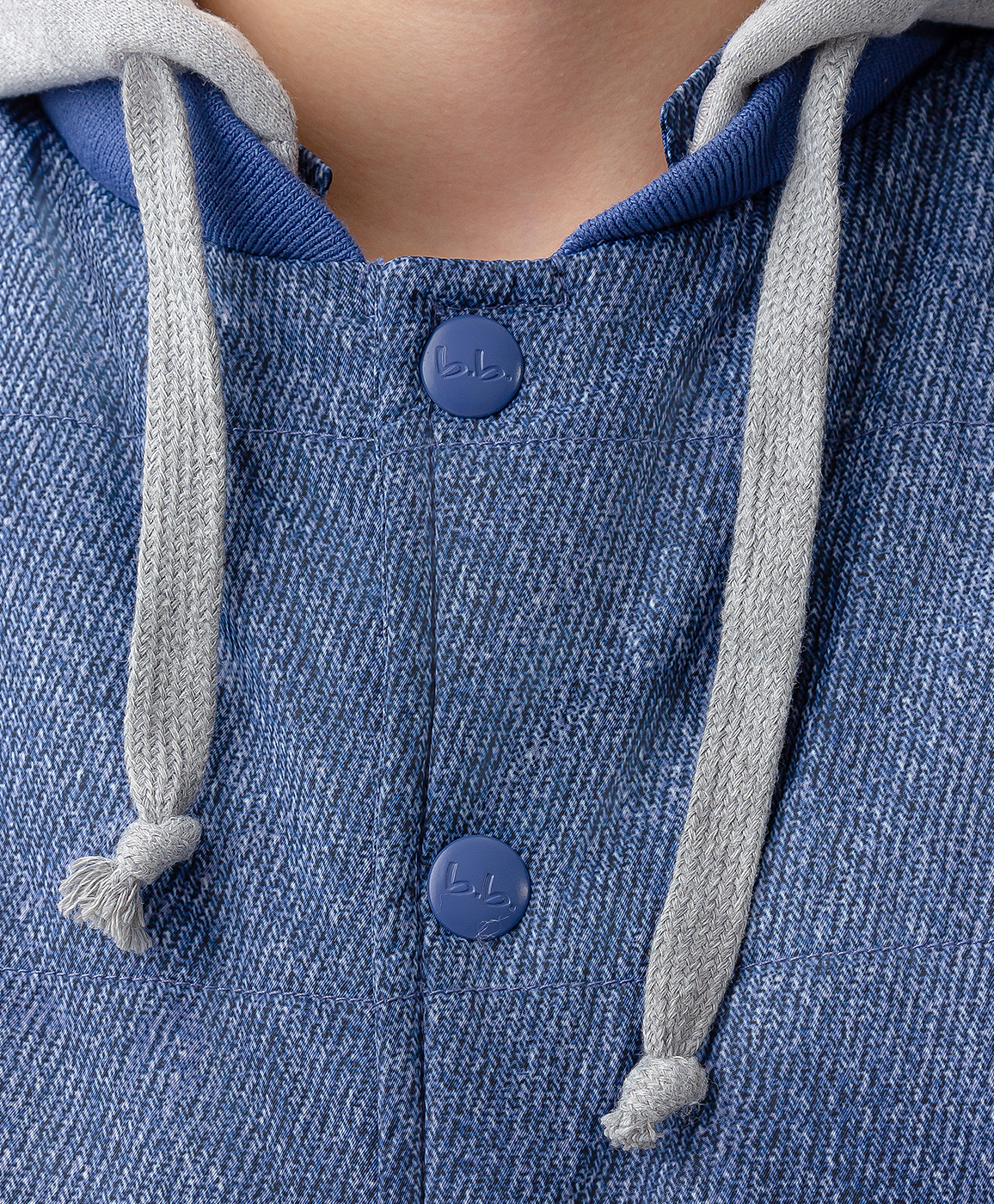 фото Куртка демисезонная с джинсовым принтом синяя button blue