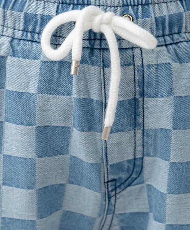 фото Шорты джинсовые в шашечку button blue (134)
