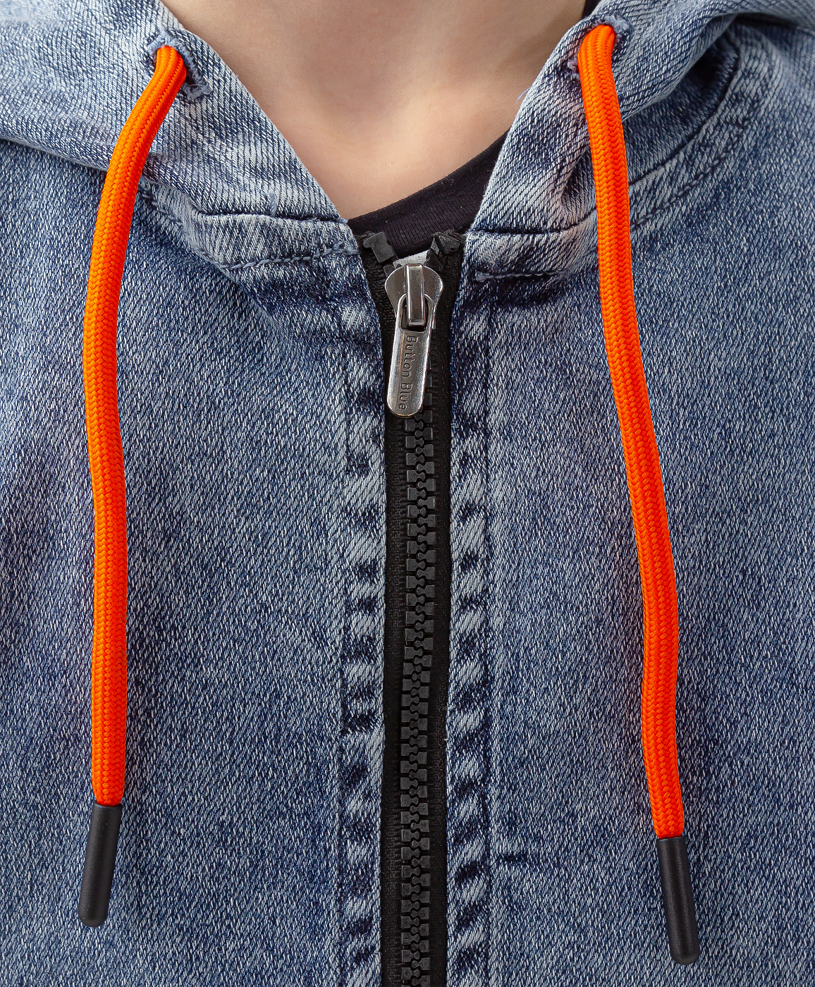 фото Куртка джинсовая на молнии голубая button blue