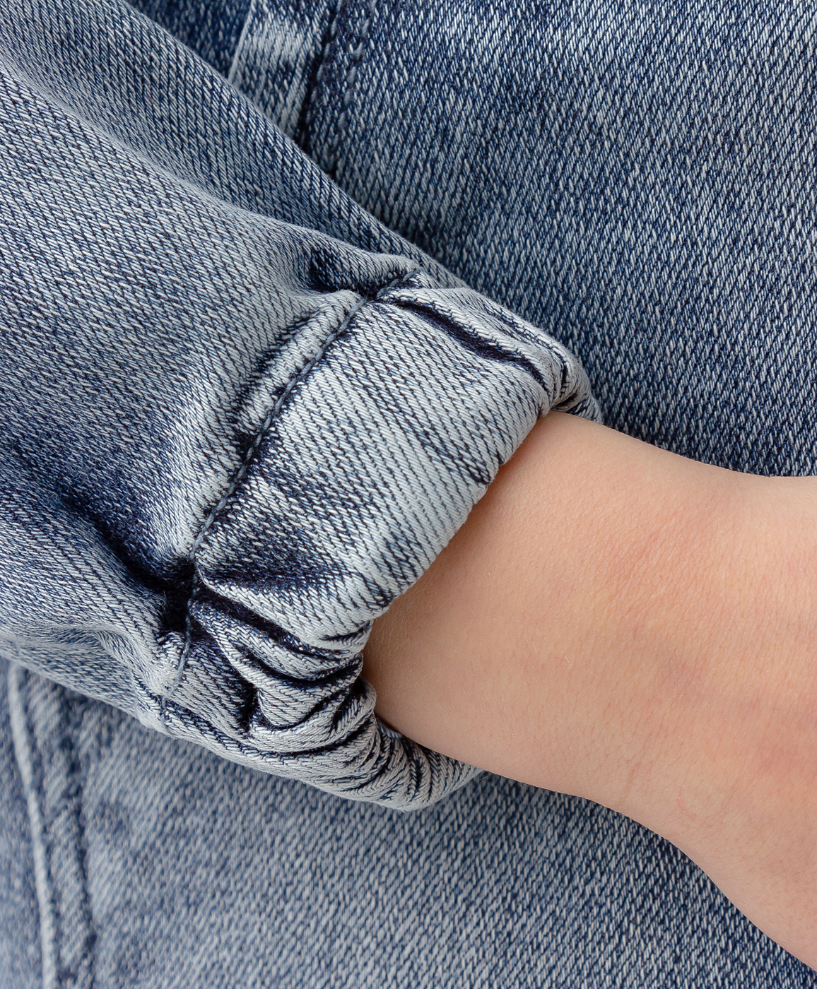 фото Куртка джинсовая на молнии голубая button blue