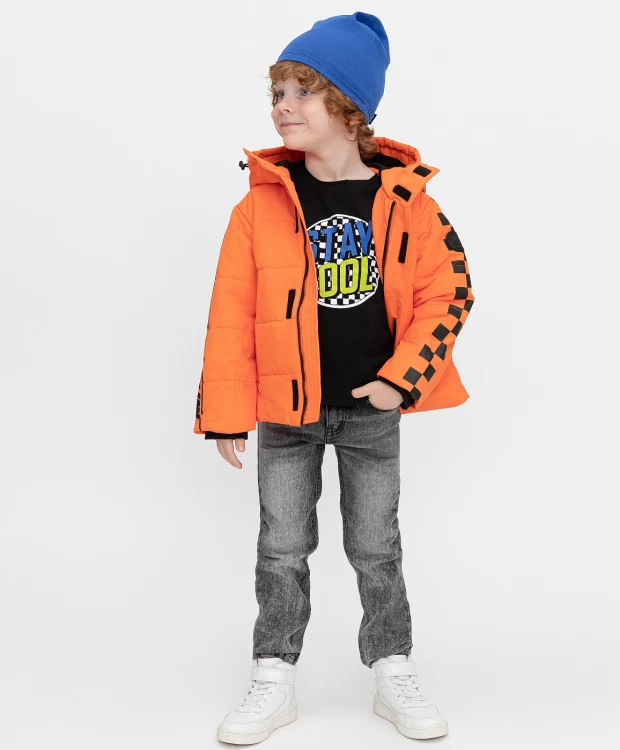 Куртка демисезонная в спортивном стиле оранжевая Button Blue цена и фото