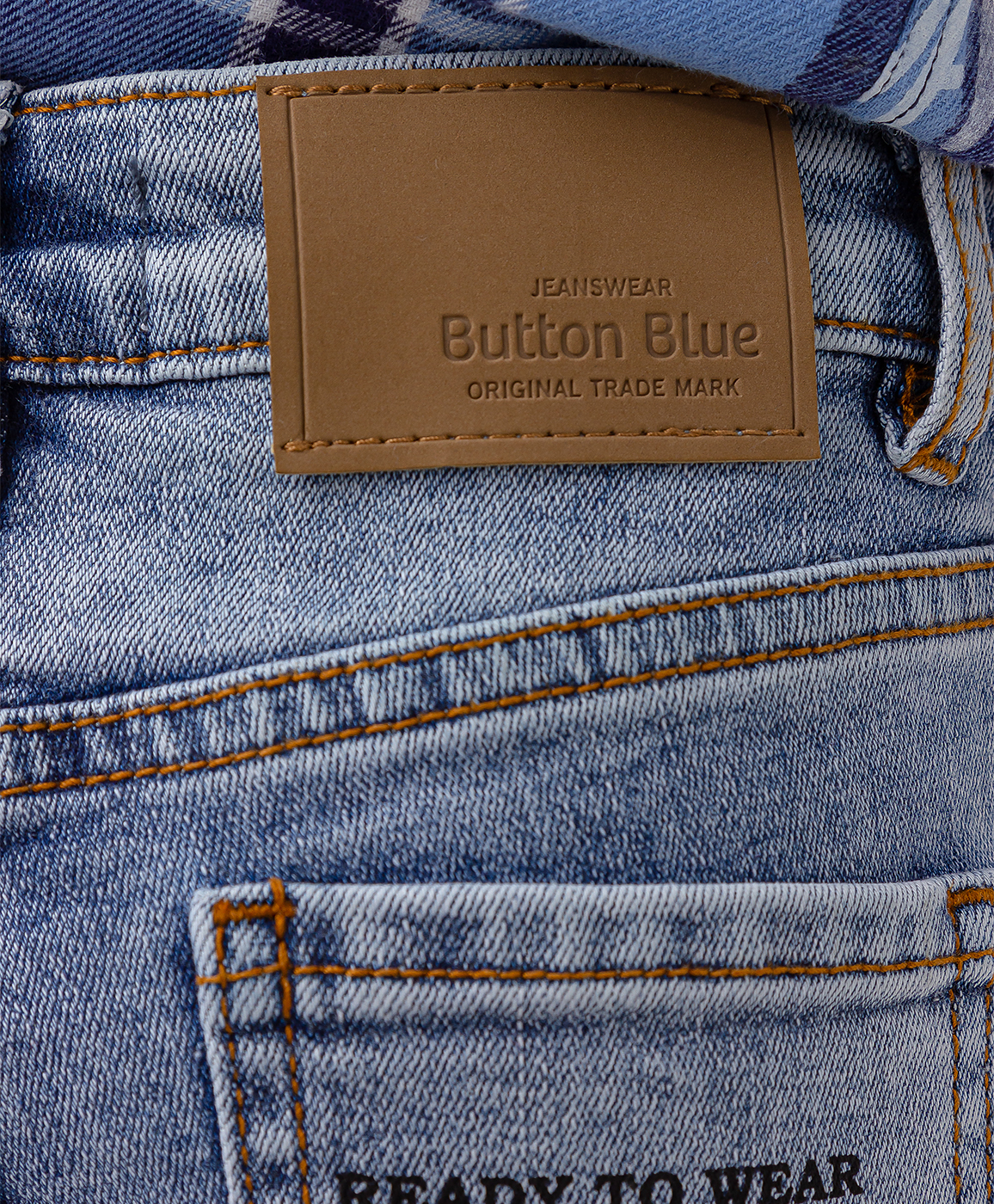 Джинсы классические голубые Button Blue 123BBBMC63041800, размер 98, цвет голубой - фото 4