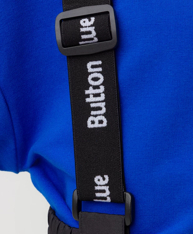 фото Брюки со съемными подтяжками черные button blue (110)