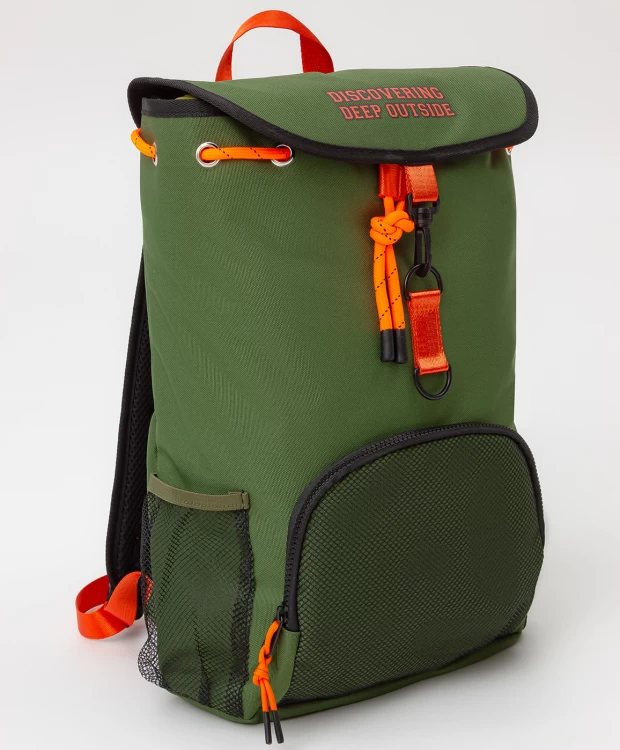 Рюкзак с накладными карманами зеленый (One size)