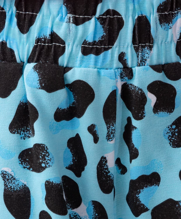 фото Шорты голубые с леопардовым принтом button blue (104)
