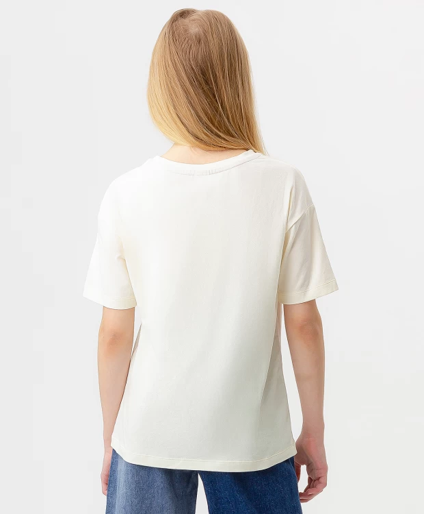 фото Футболка белая с принтом button blue (152)