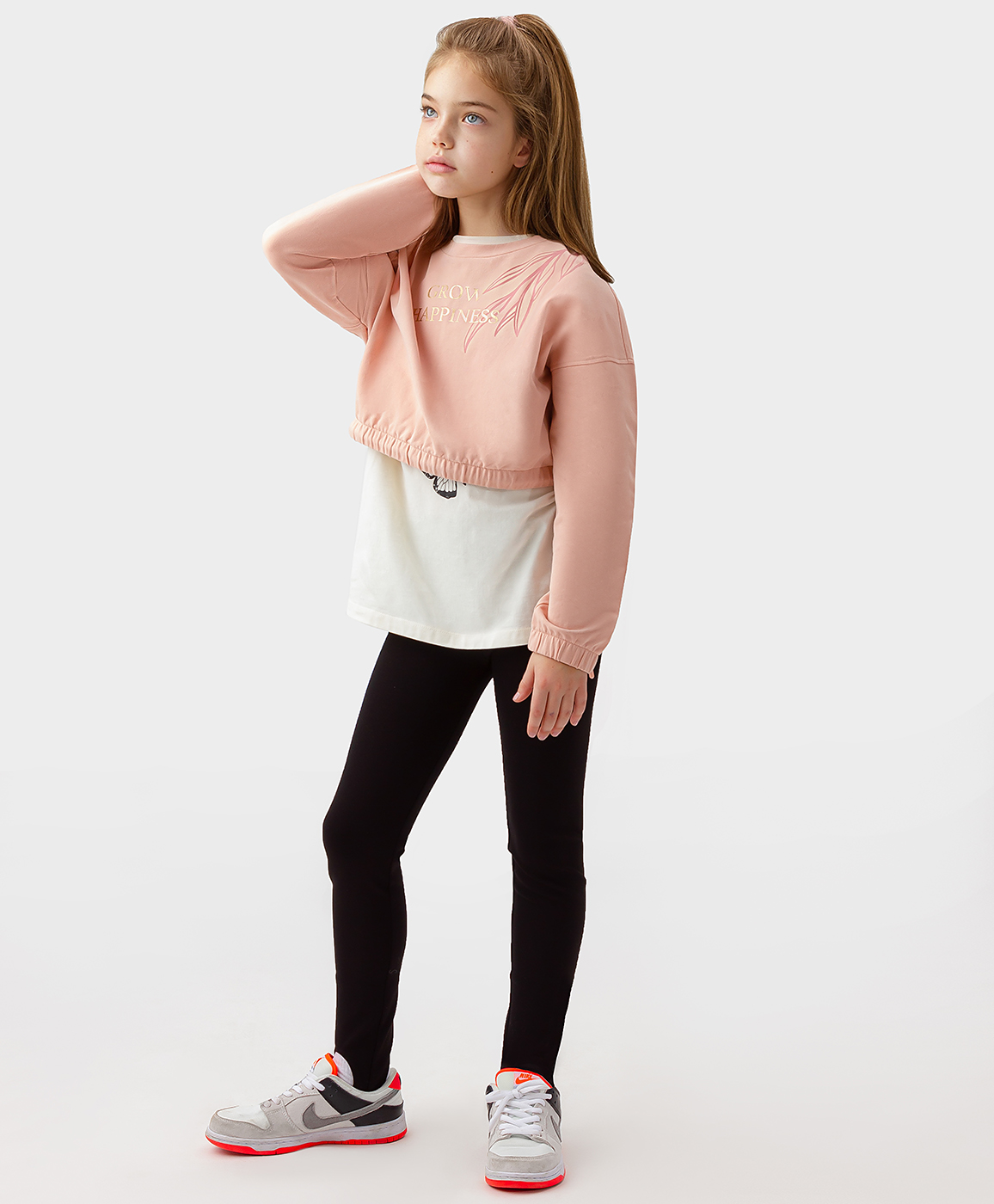 фото Леггинсы со штрипками черные button blue