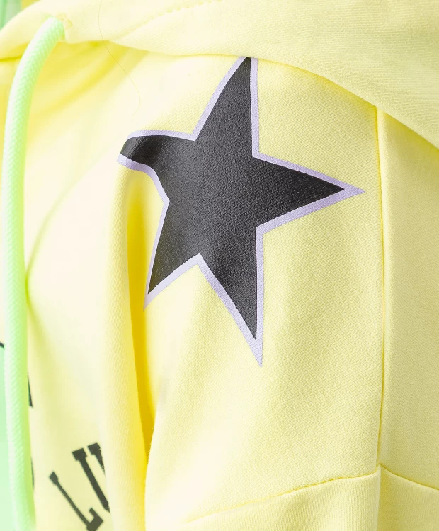 фото Толстовка с капюшоном желтая button blue (134)