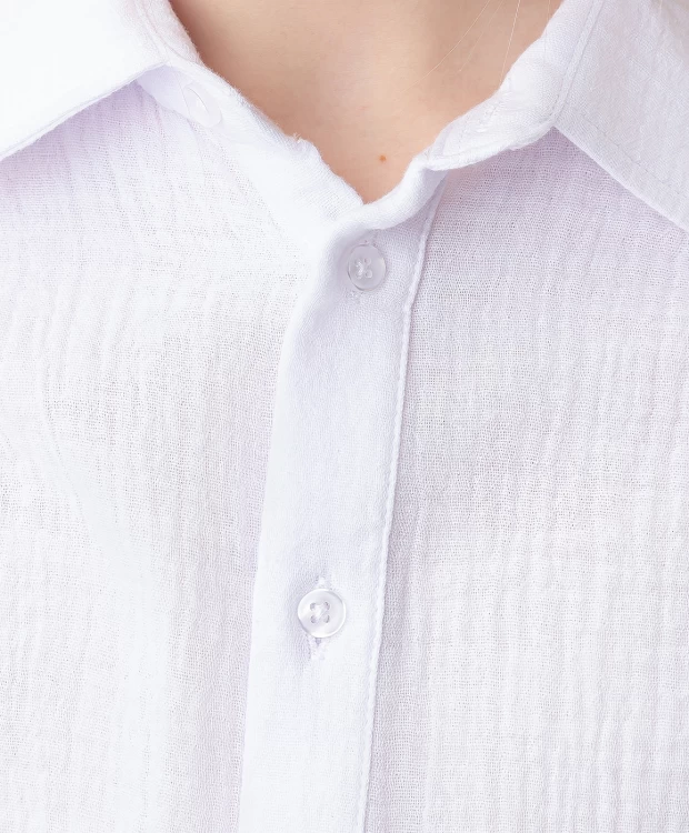 фото Рубашка с коротким рукавом белая button blue (134)